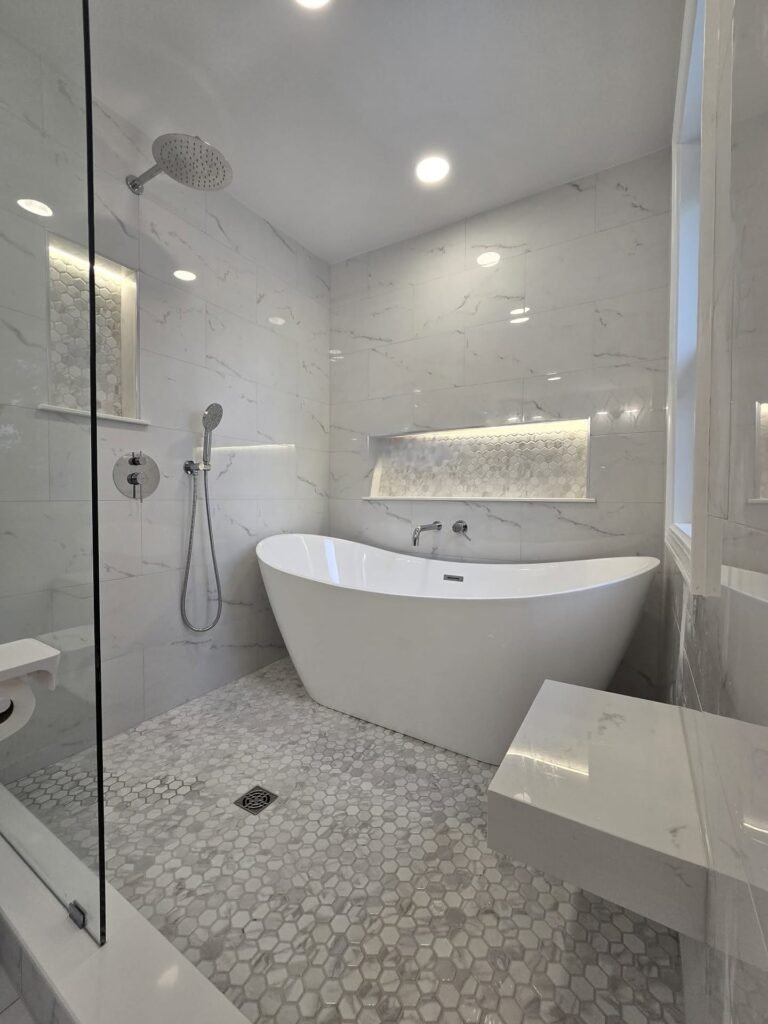 Bathroom remodel by JM All-Pro Services, a licensed contractor in Worcester County, Massachusetts