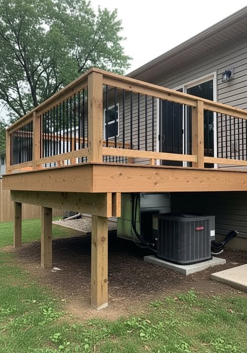 Custom deck built by JM All-Pro Services in Worcester County, Massachusetts