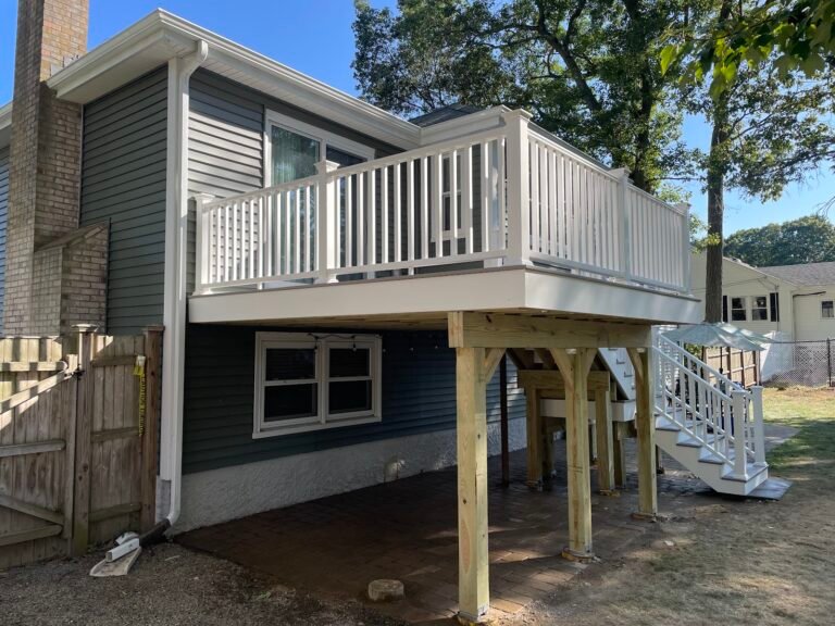 Custom deck built by JM All-Pro Services in Worcester County, Massachusetts
