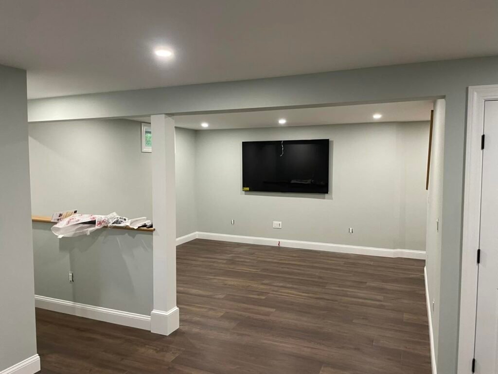 Finished basement by JM All-Pro Services in Worcester County, Massachusetts