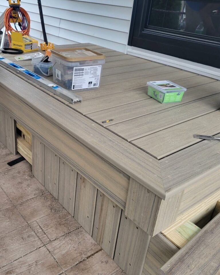 Custom deck built by JM All-Pro Services in Worcester County, Massachusetts