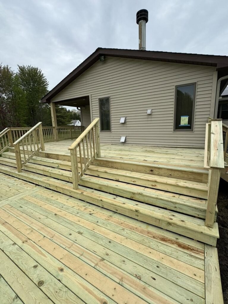 Custom deck built by JM All-Pro Services in Worcester County, Massachusetts