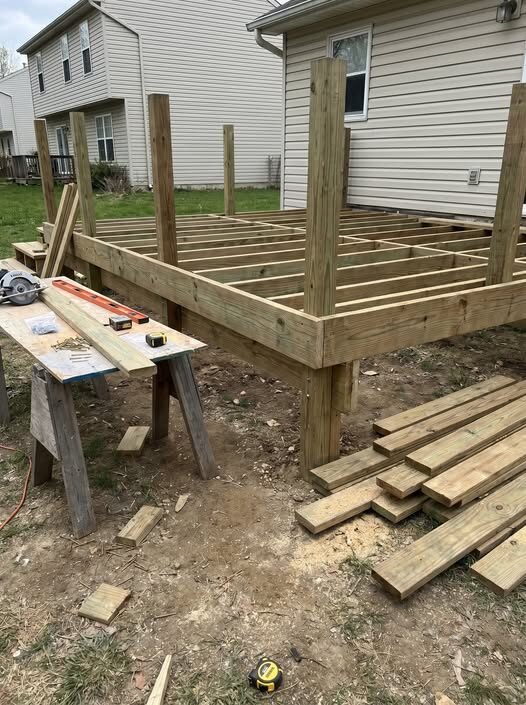 Custom deck built by JM All-Pro Services in Worcester County, Massachusetts