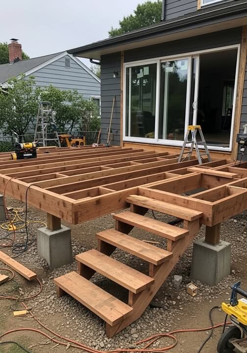 Custom deck built by JM All-Pro Services in Worcester County, Massachusetts