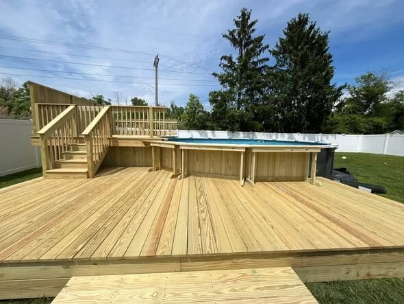 Custom deck built by JM All-Pro Services in Worcester County, Massachusetts