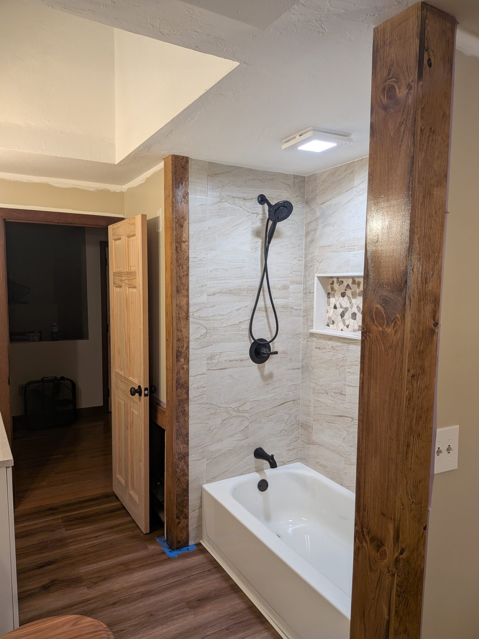 Relocated washer and dryer hookup with new plumbing and venting — laundry relocation Hubbardston MA